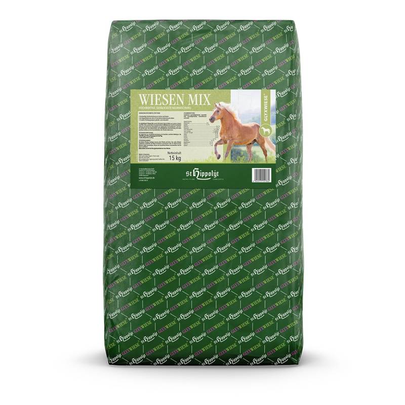 St. Hippolyt GlyxWiese® Wiesen Mix 15 kg Ballen Hochwertige, gehäckselte Fasermischung von St. Hippolyt
