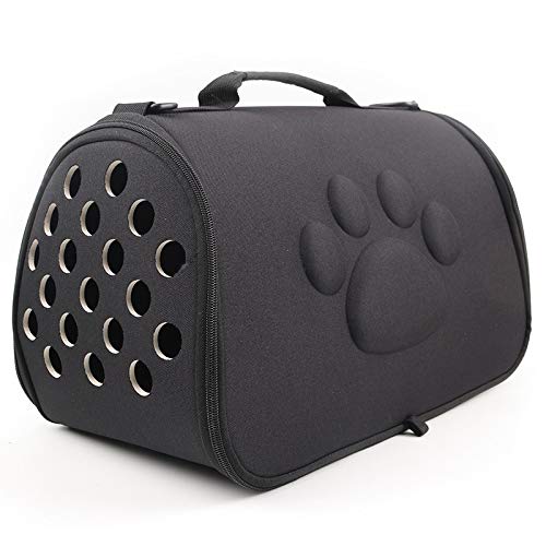 Staccatory Hunde Katze Faltbare Tier Halterung KäFig Faltbare Welpen Hand Tasche Trage Heimtier Bedarf Transport ZubehöR Schwarz von Staccatory