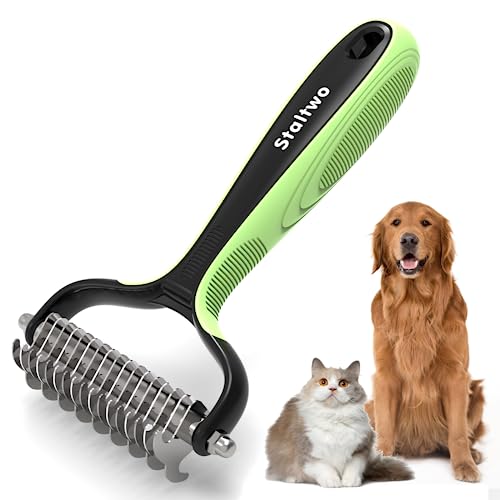 Staltwo Fellpflege-Zubehör – Hunde- und Katzenbürste, Entfilzungsrechen für Unterwolle, Hundebürste zum Ausfallen, Furminator Enthaarungsbürste für Hunde, grün, Katzen- und Hundekamm, Staltwo Fellpflege-Zubehör – Hunde- und Katzenbürste, Entfilzungsrechen für Unterwolle, Hundebürste zum Ausfallen, Furminator Enthaarungsbürste für Hunde, grün, Katzen- und Hundekamm, von Staltwo