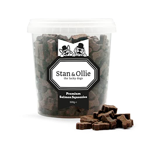 Stan & Ollie Premium Salmon Squeezies - 70% Meat - high Level Mono Protein semi-Moist Treats for Dogs - 500gr Training and Reward Snack for Dogs von Stan & Ollie