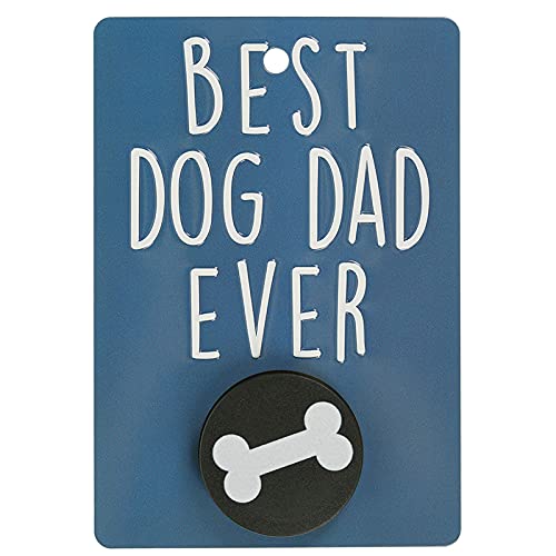 Pooch Pals Hundeleinenhalter, Aufschrift "Best Dog Dad Ever", Wandmontage, mit Haken von Stands Out, Supplying Outstanding Gifts