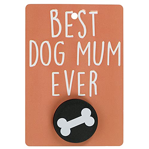 Pooch Pals Hundeleinenhalter, Aufschrift "Best Dog Mum Ever", Wandmontage, mit Haken von Stands Out, Supplying Outstanding Gifts