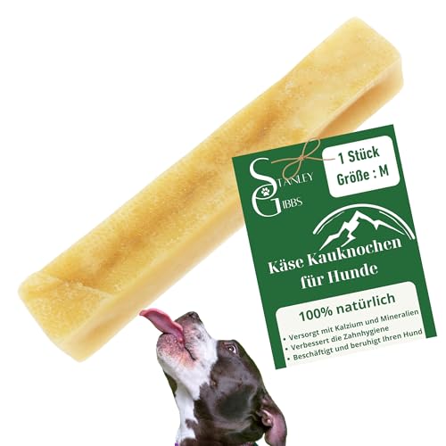 Stanley Gibbs Premium Kaukäse für Hunde : Yak Käse Hund, Käsestangen - Langer Kauspaß, Käseknochen - Gesund und Natürlich, Robust und Strapazierfähig, Lecker (Größe M, 1er-Pack) von Stanley Gibbs