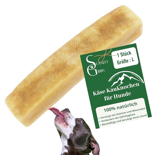 Käse Kauknochen für Hunde Natürliche hundeleckerlies Yak Kaukäse - hundeleckerli, zahnpflege, Kauknochen Werden Ihren Hund für Eine Weile Beschäftigen. (Größe L, 1er-Pack) von Stanley Gibbs