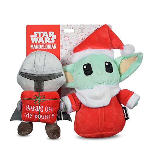 STAR WARS Für Haustiere, 15.2 cm, Urlaub, 2-teiliges Set,The Mandalorian Holiday Pet Products GROGU,The Child Quietschende Haustierspielzeug-Fans (FF24683) von Star Wars