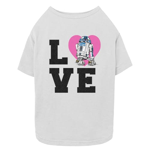 STAR WARS T-Shirt für Hunde und Katzen, Love R2D2, Weiß, Größe M von Star Wars