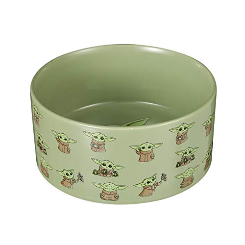 STAR WARS The Mandalorian Baby Yoda Ceramic Dog Bowl, 3.5 Cups | Meal Time Dog Food Bowl, Green Dog Bowl with Baby Yoda | Dog Water Bowl for Dry Food or Wet Food von Star Wars