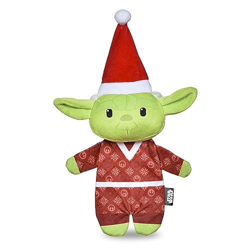 STAR WARS for Pets Holiday Yoda Elfe mit flachem Körper, 22,9 cm, mit Knistern und Quietschen, 22,9 cm Plüsch-Quietscher, Urlaubs-Yoda-Haustier-Spielzeug für Hunde von Star Wars