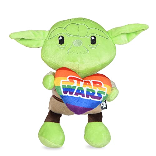 STAR WARS Pride 22,9 cm Yoda Galaxy Herz Quietschspielzeug 22,9 cm Yoda Love Regenbogen Quietschendes Haustierspielzeug Hundespielzeug, Yoda | Stolz Geschenke für Haustiere, von Star Wars
