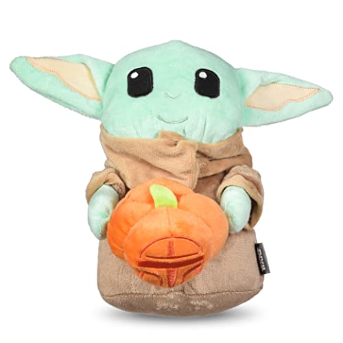 Star Wars Halloween Grogu Kürbis 22,9 cm Quietschendes Plüschtier | für Haustiere Quietschspielzeug | Hundespielzeug, das Kind | Geschenke für Haustiere, Halloween Haustier Spielzeug (FF21898) von Star Wars