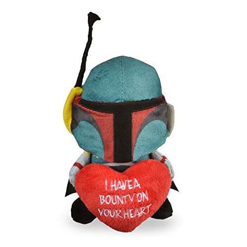 Star Wars Hundespielzeug Boba Fett Plüsch-Quietscher | 22,9 cm Mandalorian Bounty on Your Heart Plüsch-Spielzeug für Hunde Boba Fett Stofftier 22,9 cm von Star Wars