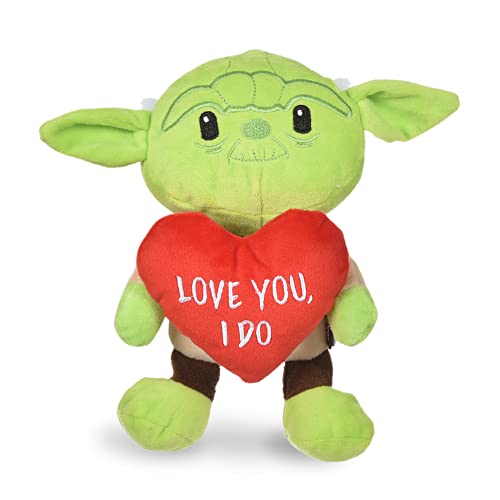 Star Wars Yoda Hundespielzeug aus Plüsch, quietschend, 22,9 cm, Yoda Valentines Love You, I Do, Plüsch-Quietschspielzeug, Star Wars Spielzeug für Hunde, Yoda Stofftier 22,9 cm von Star Wars