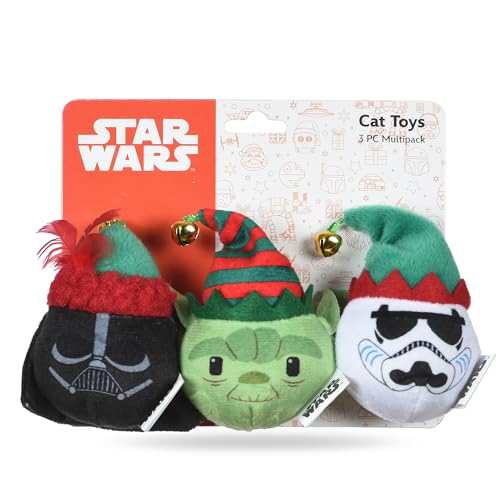 Star Wars for Pets Holiday Katzenspielzeug mit Darth Vader, Stormtrooper und YODA Jingle Balls für Katzen, Star Wars Spielzeug für Katzen, Katzenstrumpffüller, 3 Stück Star Wars for Pets Holiday Katzenspielzeug mit Darth Vader, Stormtrooper und YODA Jingle Balls für Katzen, Star Wars Spielzeug für Katzen, Katzenstrumpffüller, 3 Stück von Star Wars