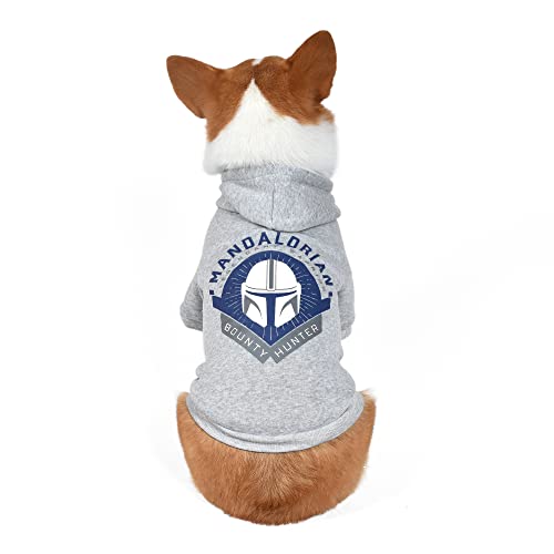 Star Wars for Pets The Mandalorian Hoodie für Hunde mit Leinen-Befestigungsloch | Star Wars Bekleidung für Hunde, extra klein | gemütliches Kapuzen-Sweatshirt für Hunde, Geschenke für Star Wars Fans von Star Wars