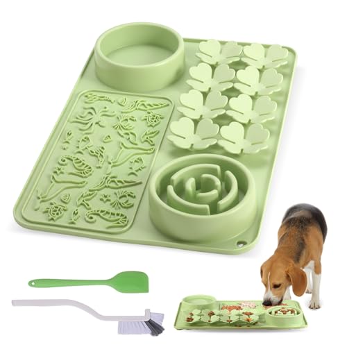 Silikon Leckmatte für Hunde & Katzen - Slow Feeder Hundenapf, rutschfeste Leckmatte für große & kleine Rassen, Puzzle Feeder & Schnüffelmatte für schnelle Esser, Interaktive Tiernahrungsmatte für von Star&Mi