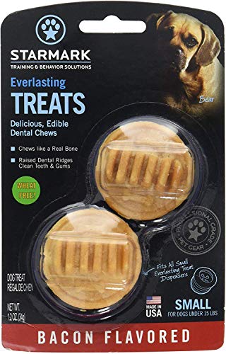(3 Pack) StarMark Everlasting Dog Treat Toy Bacon Edible Dental Chew Small von StarMark