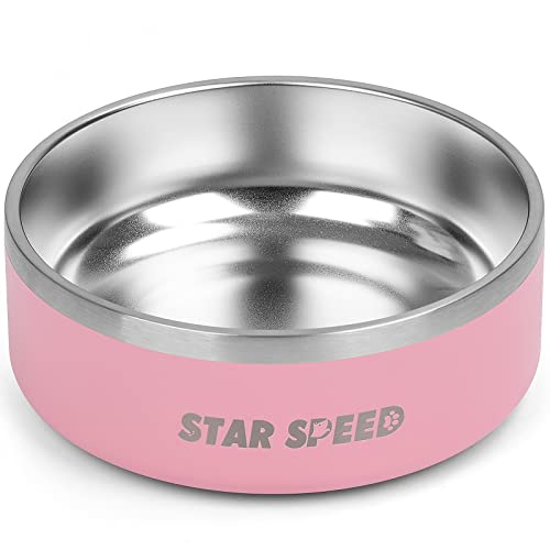 StarSpeed 1.2 l Edelstahl-Hundenäpfe mit Gummiunterseite, rutschfest, doppelwandig, Metall, für den Außenbereich, isolierter Futternapf für kleine, mittelgroße Hunde oder Katzen von StarSpeed