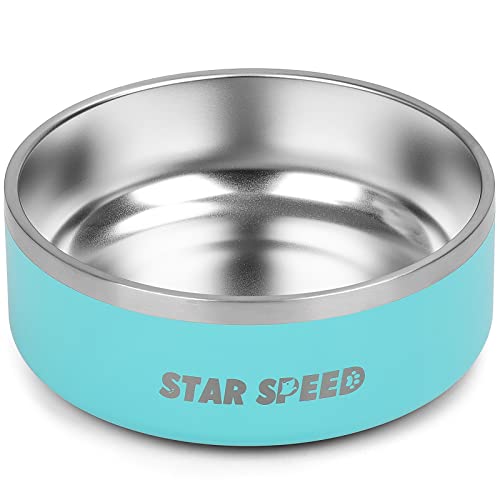 StarSpeed Hundenapf aus Edelstahl, für kleine Hunde mit Gummiunterseite, sturzfest und langlebig, hält kalt, fasst 1,2 l, passend für verschiedene Größen (1,2 l, hellgrün ) von StarSpeed