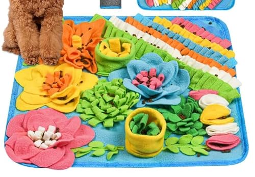 Staranry 39 x 39 cm Schnüffelteppich Hund, Waschbar Hundespielzeug Intelligenz, Langsames Füttern, Interaktives Fütterungsspiel, Buntes Intelligenzspielzeug für Hunde für Alle Hunderassen Katzen von Staranry