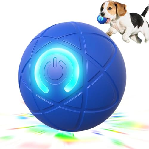 Starnearby 2025 Neu Springender Aktivierungsball für Hunde mit LED Interaktives Katzenspielzeug Hundespielzeug Ball Selbstbeschäftigung Elektrisch Ball Spielzeug für Katzen Hunde (Blau) von Starnearby