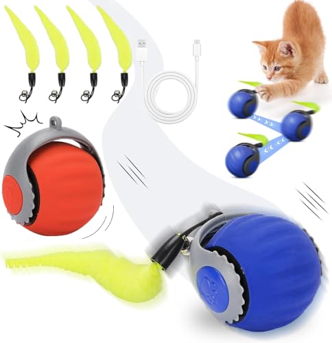 Starnearby 2025 Neu Speedy Tail 3.0 Interaktives Katzenspielzeug Ball Elektrisch Interaktiver Spielball für Katzen Katzenspielzeug Selbstbeschäftigung Katzenball mit 4 Ersatzschwanz (Blau+Orange) Starnearby 2025 Neu Speedy Tail 3.0 Interaktives Katzenspielzeug Ball Elektrisch Interaktiver Spielball für Katzen Katzenspielzeug Selbstbeschäftigung Katzenball mit 4 Ersatzschwanz (Blau+Orange) von Starnearby