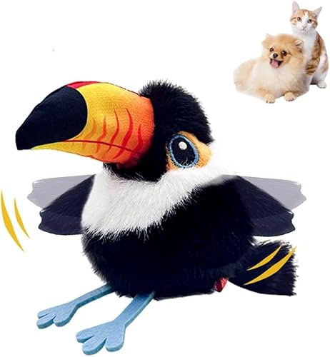 Starnearby Katzenspielzeug Vogel Fliegender 3 Modi Katzenspielzeug Vogel Flattern Bewegender Elektronisches Interaktives Spielzeug Katze Vogeln Flattert (D Ohne Fernbedienung) von Starnearby