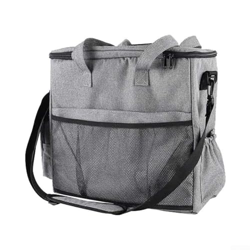 Multifunktionale Haustier-Reisetasche für Hunde, mit auslaufsicheren Fächern, zwei Futterbehältern und Näpfen, entworfen für Outdoor-Reisen und Wochenendausflüge (grau) von Startbuymore