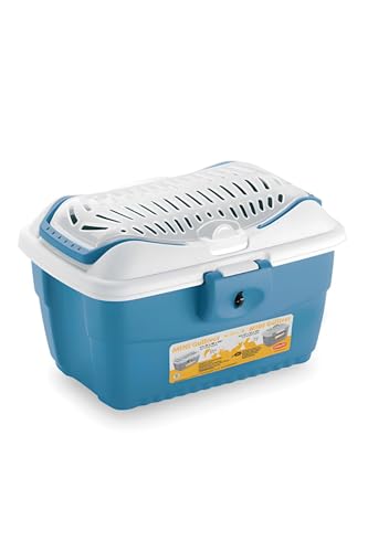 Stefanplast Gulliver Kleine Größe Kleine Haustiertragetasche Blau Weiß 40x30x24cm von Stefanplast