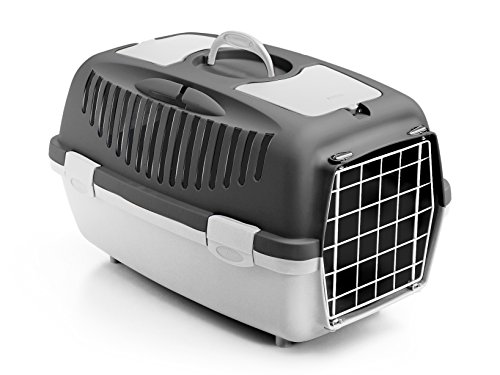 Gulliver 2, Transportbox, für Hunde und Katzen, dunkelgrau/grau, 55x36x35 cm von Stefanplast