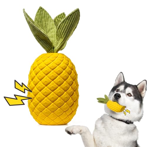 Stellar Fung Hwa Unzerstörbares Ananas-Spielzeug für Hunde, aus Naturkautschuk, robust, für Welpen und mittelgroße Hunde, für drinnen und draußen Stellar Fung Hwa Unzerstörbares Ananas-Spielzeug für Hunde, aus Naturkautschuk, robust, für Welpen und mittelgroße Hunde, für drinnen und draußen von Stellar Fung Hwa