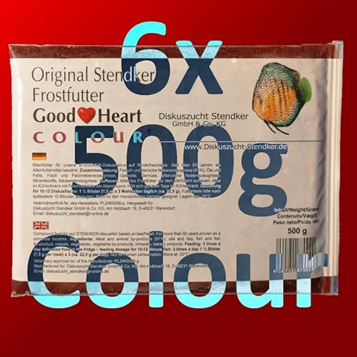 Original Stendker Frostfutter 3kg Sparpaket 6X GoodHeart Colour - Diskus Futter Diskusfutter -Immer frisch: Direkt ab Werk- von Stendker