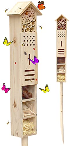 Insektenhotel mit Erdspieß, als Nisthilfe für Nützlinge, Garten, groß, stehend, Bienenhotel Wildbienen, Holz, 160 cm hoch, Natur Insektenhotel mit Erdspieß, als Nisthilfe für Nützlinge, Garten, groß, stehend, Bienenhotel Wildbienen, Holz, 160 cm hoch, Natur von Stephans Möbelbörse