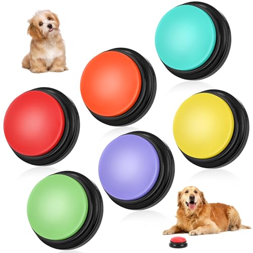 SternSinn 6er-Set Buzzer mit Aufnahmefunktion – Interaktives Sprach-Trainingsspielzeug für Hunde, 30 Sekunden Aufnahme, Hund Intelligenzspielzeug, Hundetraining Zubehör, Antwort Buzzer SternSinn 6er-Set Buzzer mit Aufnahmefunktion – Interaktives Sprach-Trainingsspielzeug für Hunde, 30 Sekunden Aufnahme, Hund Intelligenzspielzeug, Hundetraining Zubehör, Antwort Buzzer von SternSinn