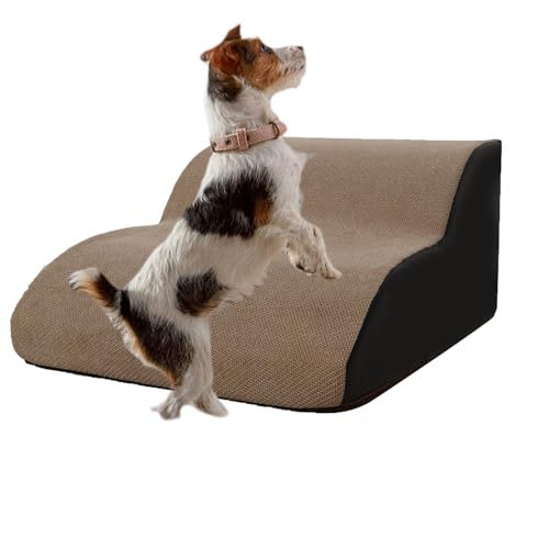 STGBCST Hundetreppe für Kleine Hunde & Katzen – wasserdichte, rutschfeste Haustiertreppe 120x30cm, Faltbare Hunderampe, für Kleine Hunde/Katzen, Sofa, Auto, Gartena (Braun) von Stgbcst
