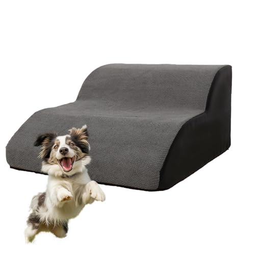 STGBCST Hundetreppe für Kleine Hunde & Katzen – wasserdichte, rutschfeste Haustiertreppe 120x30cm, Faltbare Hunderampe, für Kleine Hunde/Katzen, Sofa, Auto, Gartena (Grau) von Stgbcst