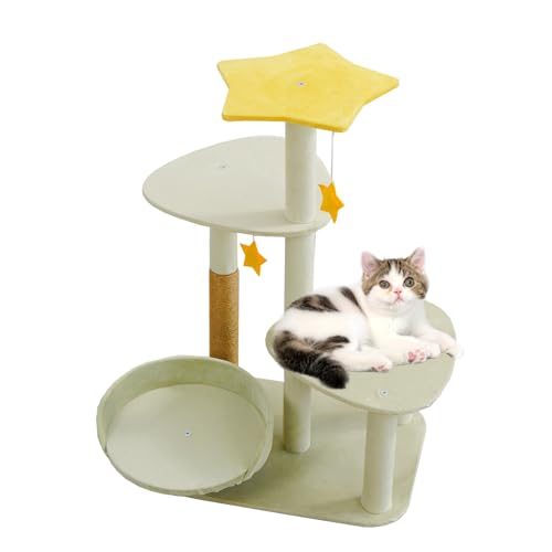 Sthdofrpaits Niedlicher Katzenbaum für Indoor-Katzen, 78,7 cm, Grün, mehrstufiger Katzenturm mit Sisal-Kratzbaum, moderne Katzenkletter-Aktivitätsmöbel mit Plüsch-Stern-Plattform, hängende Bälle, Sthdofrpaits Niedlicher Katzenbaum für Indoor-Katzen, 78,7 cm, Grün, mehrstufiger Katzenturm mit Sisal-Kratzbaum, moderne Katzenkletter-Aktivitätsmöbel mit Plüsch-Stern-Plattform, hängende Bälle, von Sthdofrpaits