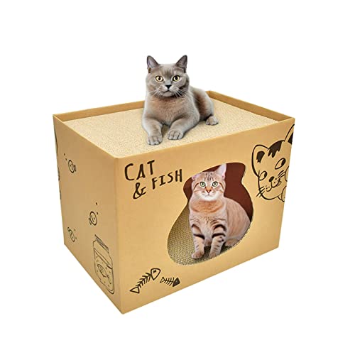 Faltbares zweistöckiges Katzenhaus – Doppelschichtige Kratzbox aus Wellpappe, Katzenkratzer für Hauskatzen, Kaninchen, Kleintiere, kleine Haustiere von Stianpure