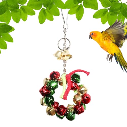 Papageienglockenspielzeug, Vogelglockenspielzeug - Vogelkauspielzeug - Eisenglocken, Papageien-Anreicherungsspielzeug für Vögel, Papageien, Sittiche, Kakadus, Aras, Graupapageien, Wellensittiche, Nymp Papageienglockenspielzeug, Vogelglockenspielzeug - Vogelkauspielzeug - Eisenglocken, Papageien-Anreicherungsspielzeug für Vögel, Papageien, Sittiche, Kakadus, Aras, Graupapageien, Wellensittiche, Nymp von Stibtmr