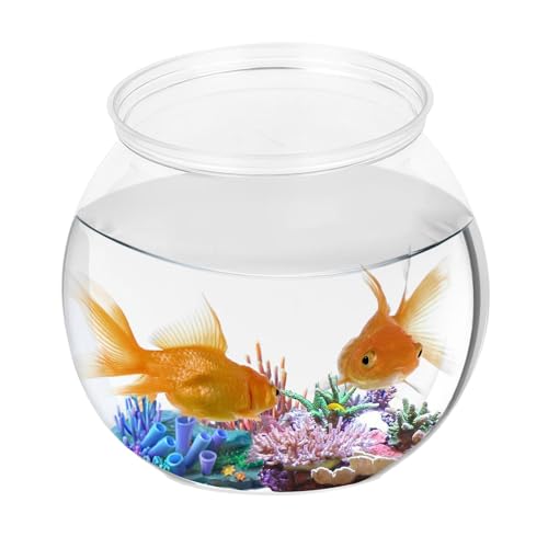Stibtmr 12x10cm Kugelaquarium Goldfischglas Kugelvase Rund Klarsichtbehälter Für Aquarien Terrarium Kleine Klare Blasen Pflanzgefäße Desktop Aquarium von Stibtmr