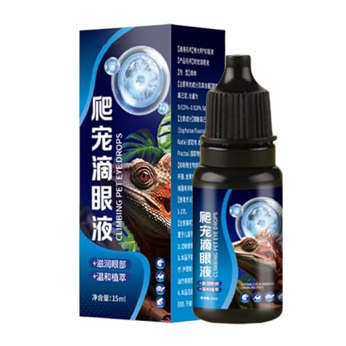 Stibtmr Augentropfen Für Reptilien, 15ml Augenwaschflüssigkeit Für Schlangen, Beruhigende Pflegelösung Für Reptilien, Für Schildkröten Schlangen Frösche Amphibien Haustiere von Stibtmr