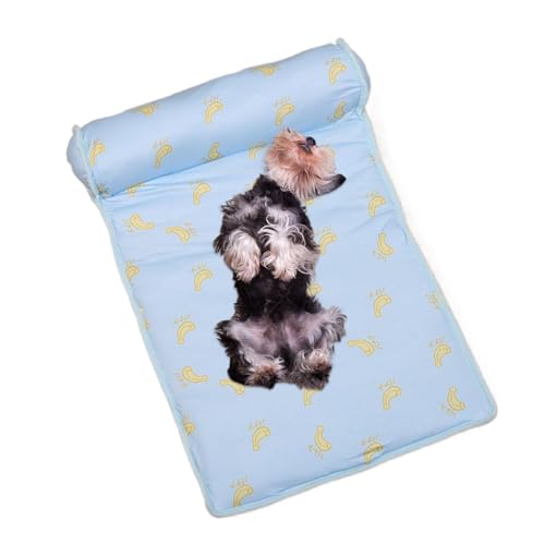 Stibtmr Hundekühlungsbett, Hundekühlmatte | Waschbares Faltbare Silk -Haustierkühlmatte - Nettes Kätzchen -blockkissen mit Kissen, kühlen Sie atmungsaktiv halten Sie für Innenhüter Haustier von Stibtmr