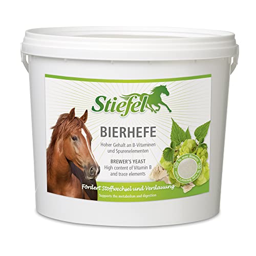 Stiefel Bierhefe für Pferde, 100% naturbelassene & Reine Bierhefe, ideal im Fellwechsel & zur Weidesaison, fördert den Stoffwechsel & die Verdauung, mit Vitaminen & Spurenelementen, 3kg von Stiefel