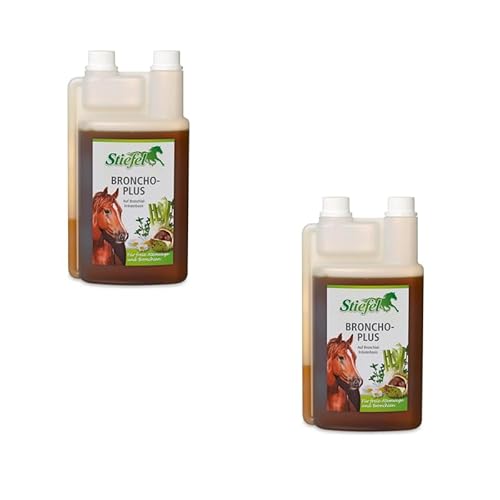 Stiefel Broncho-Plus | Doppelpack | 2 x 1 l | Ergänzungsfuttermittel für Pferde | Flüssiges Bronchialelixier mit konzentrierten Kräuterauszügen | Für freie Atemwege und Bronchien von Stiefel