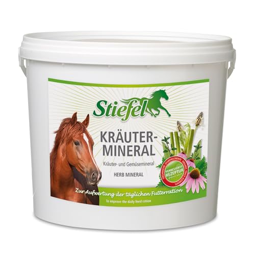 Stiefel Kräuter-Mineral für Pferde, hochwertiges Mineralfutter auf Kräuterbasis, optimal Zusammensetzung aus Kräutern, Möhrenflocken, Vitaminen & organischen Spurenelementen, 2,5kg von Stiefel