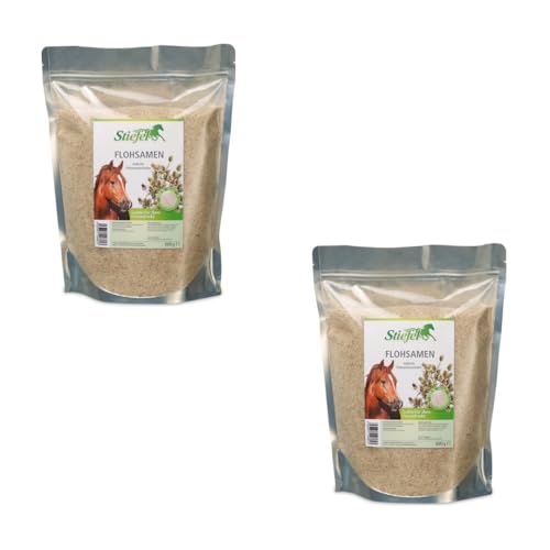 Stiefel Flohsamenschalen | Doppelpack | 2 x 1 kg | Ergänzungsfuttermittel für Pferde | Hilfe bei der Verdauung und Gutes für den Darmtrakt | Indische Flohsamenschalen von Stiefel