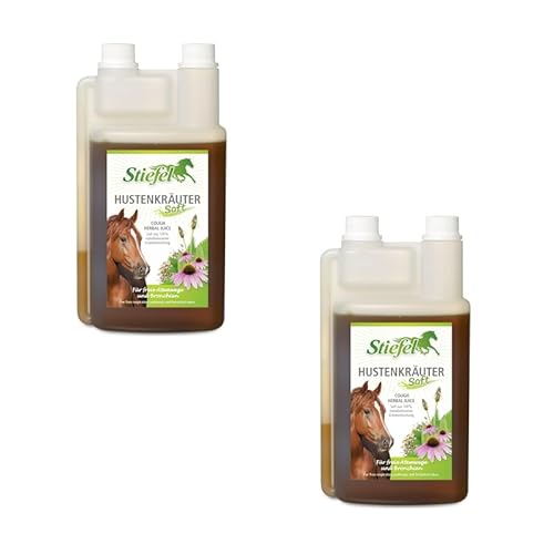 Stiefel HUSTENKRÄUTERSAFT | Doppelpack | 2 x 1 l | Ergänzungsfuttermittel für Pferde | Ausgewählte Kräutermischung | Ohne künstliche Aromastoffe | Für Atemwege und Bronchien von Stiefel