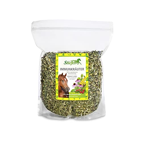 Stiefel Immunkräuter für Pferde, 100% naturbelassene Kräutermischung, zur Unterstützung des Immunsystems, zur Stärkung der Abwehrkräfte, mit Hagebutten, 1kg von Stiefel