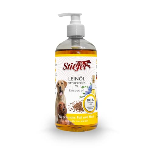 Stiefel Leinöl für Hunde, 100% naturreines Öl, wertvolle Zusammensetzung, Positive Wirkung auf das Haut, Fell und eine gesunde Verdauung, 500ml von Stiefel