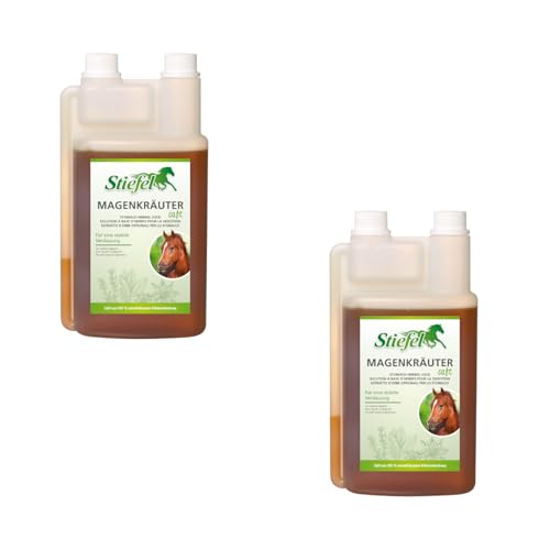 Stiefel Magenkräutersaft | Doppelpack | 2 x 1 L | Flüssiges Ergänzungsfuttermittel für Pferde | Zur Unterstützung bei Magen - und Verdauungsbeschwerden | Ohne Farbstoffe Stiefel Magenkräutersaft | Doppelpack | 2 x 1 L | Flüssiges Ergänzungsfuttermittel für Pferde | Zur Unterstützung bei Magen - und Verdauungsbeschwerden | Ohne Farbstoffe von Stiefel