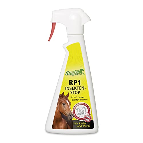 Stiefel RP1 Insekten-Stop Spray für Pferde, hochwirksamer Insektenschutz für Pferd & Reiter, beinahe geruchslos, Fliegenspray gegen Mücken, Bremsen, Zecken, mehrere St&en Wirksamkeit, 500ml von Stiefel